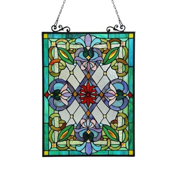 Chloe Lighting Chloe CH3P324VG24-GPN 18 x 25.5 in. Lighting Izzy Tiffany Glass Victorian Window Panel - Value CH3P324VG24-GPN